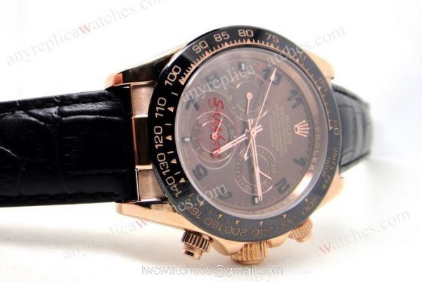 Replica Rolex Daytona Watch Rose Gold Case / Chocolate Dial / Black Ceramic Bezel Replica Rolex Daytona Watch Rose Gold Case / Chocolate Dial / Black Ceramic Bezel