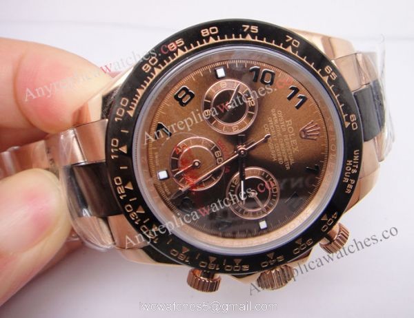 Rose Gold Rolex Daytona Chocolate Replica Watch Arabic Markers Rose Gold Rolex Daytona Chocolate Replica Watch Arabic Markers