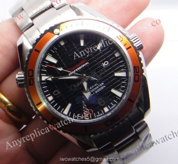 Replica Omega Watches Seamaster Planet Ocean 007 Watch with Orange Bezel Replica Omega Watches Seamaster Planet Ocean 007 Watch with Orange Bezel