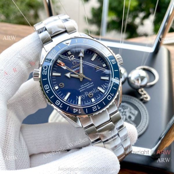 Replica Omega Planet Ocean GMT Watches Blue Ceramic Bezel SWISS GRADE CASE Replica Omega Planet Ocean GMT Watches Blue Ceramic Bezel SWISS GRADE CASE