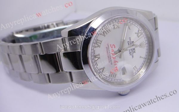 Rolex Datejust Stainless Steel Oyster Band Silver Roman Face Replica Watch Rolex Datejust Stainless Steel Oyster Band Silver Roman Face Replica Watch