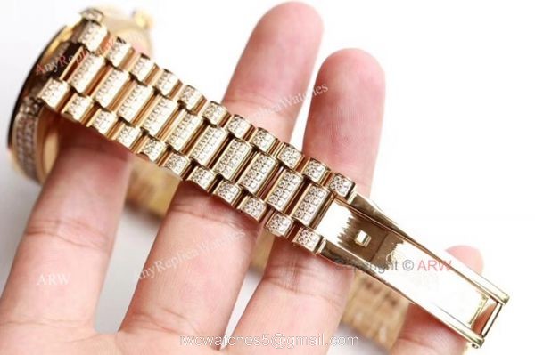 Swiss Grade 1 Replica Rolex Presidential Diamond DayDate Watch Yellow Gold 39mm Swiss Grade 1 Replica Rolex Presidential Diamond DayDate Watch Yellow Gold 39mm