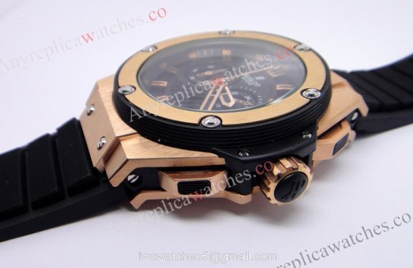 Hublot KING POWER Replica Watch 48mm Rose Gold and Black Rubber Hublot KING POWER Replica Watch 48mm Rose Gold and Black Rubber