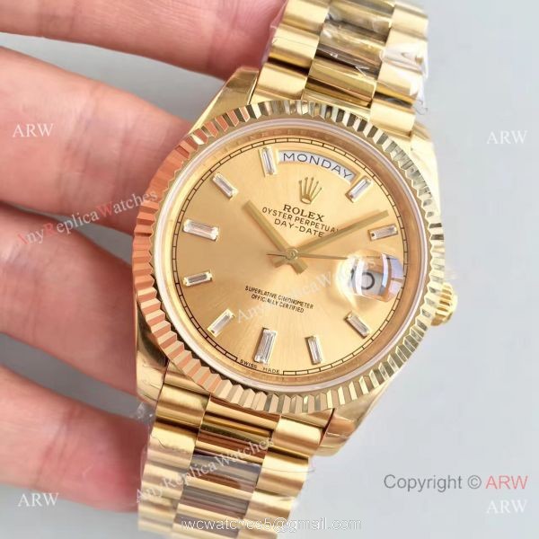 Rolex Day Date II All Gold President band Mens Copy Watch Diamond Markers Rolex Day Date II All Gold President band Mens Copy Watch Diamond Markers
