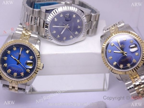 Rolex Datejust Stainless Steel Daimond Markers Blue Face Replica Watch Rolex Datejust Stainless Steel Daimond Markers Blue Face Replica Watch