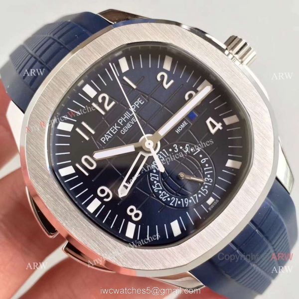 Replica Swiss Patek Philippe Travel Time Watch SS Blue Rubber Strap Replica Swiss Patek Philippe Travel Time Watch SS Blue Rubber Strap