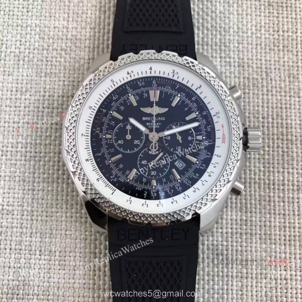 Breitling 1884 Bentley Motors T SS Black Dial w Blue Sub-dial Watch Breitling 1884 Bentley Motors T SS Black Dial w Blue Sub-dial Watch