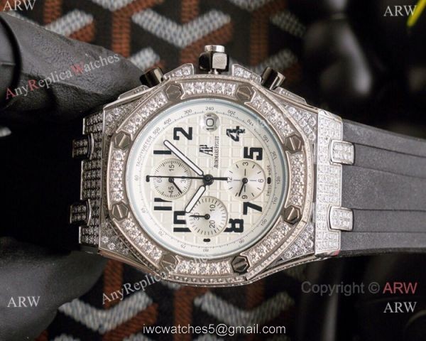 Knockoff Audemars Piguet Royal Oak Offshore Watch Iced Out White Face Knockoff Audemars Piguet Royal Oak Offshore Watch Iced Out White Face