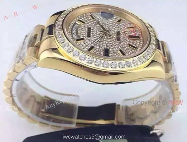 Replica Rolex Presidential Diamond Day Date II Watch: Yellow Gold 41mm Replica Rolex Presidential Diamond Day Date II Watch: Yellow Gold 41mm