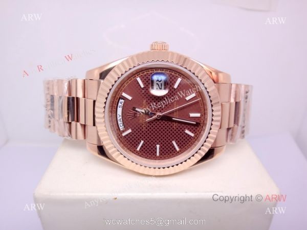 Rolex Day Date President Replica 40mm Watch All Rose Gold Chocolate Dial Rolex Day Date President Replica 40mm Watch All Rose Gold Chocolate Dial