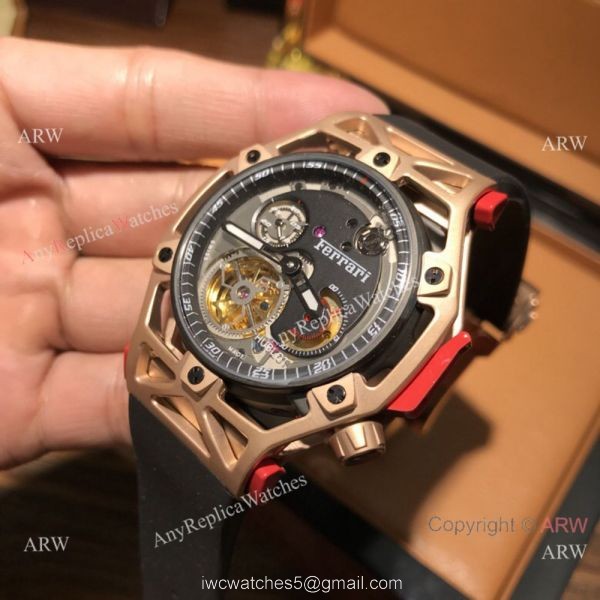 Swiss Copy Hublot Techframe Ferrari 70th Anniversary Watch SS Skeleton Case Swiss Copy Hublot Techframe Ferrari 70th Anniversary Watch SS Skeleton Case