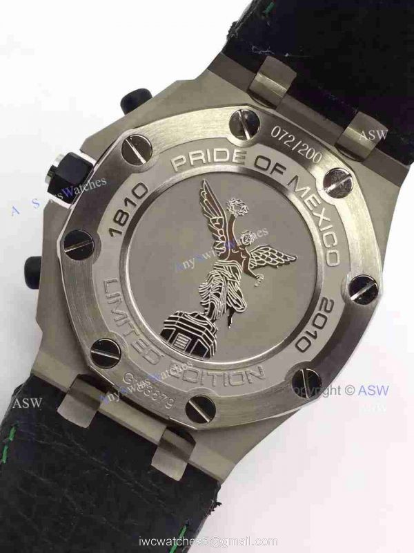 Swiss Audemars Piguet Pride of Mexico Replica Watch SS White Chronograph Black Leather Swiss Audemars Piguet Pride of Mexico Replica Watch SS White Chronograph Black Leather