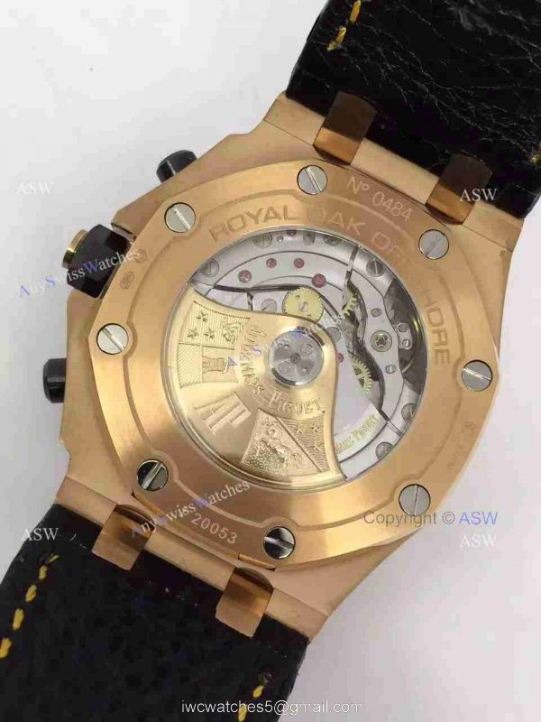 Fake Audemars Piguet Watch Rose Gold Black Leather Mens Watch Fake Audemars Piguet Watch Rose Gold Black Leather Mens Watch