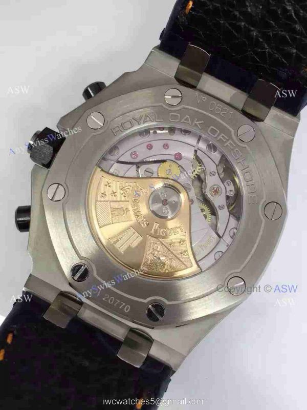 Swiss Knockoff Audemars Piguet Watch SS Blue Dial Blue Leather Swiss Knockoff Audemars Piguet Watch SS Blue Dial Blue Leather