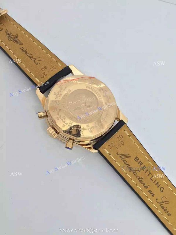 Swiss Replica Breitling 1884 Chronometre Navitimer Watch Rose Gold Case Black Dial Swiss Replica Breitling 1884 Chronometre Navitimer Watch Rose Gold Case Black Dial