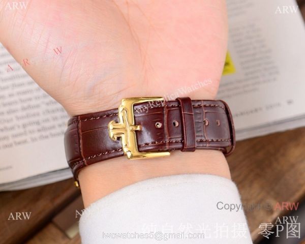 Jaeger-LeCoultre Yellow Gold Skeleton Copy Watch Brown Leather Strap Jaeger-LeCoultre Yellow Gold Skeleton Copy Watch Brown Leather Strap