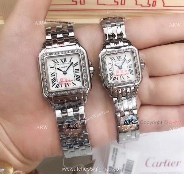 Fake Panthere De Cartier SS Diamond Watch Ladies 22mm Fake Panthere De Cartier SS Diamond Watch Ladies 22mm