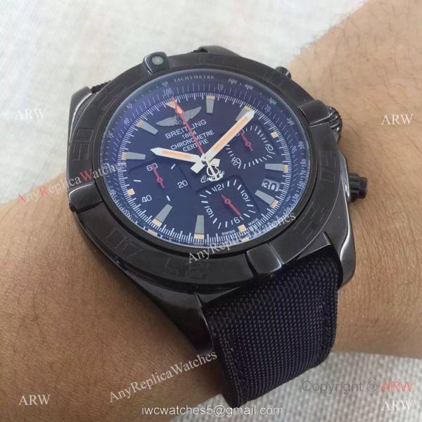 Copy Breitling Chronomat B01 Black Case Leather Strap 46mm Watch Copy Breitling Chronomat B01 Black Case Leather Strap 46mm Watch