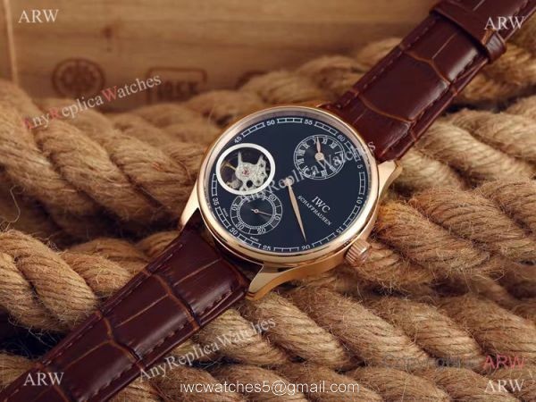 High Quality IWC Tourbillon Portuguese Watch Rose Gold Black Dial High Quality IWC Tourbillon Portuguese Watch Rose Gold Black Dial