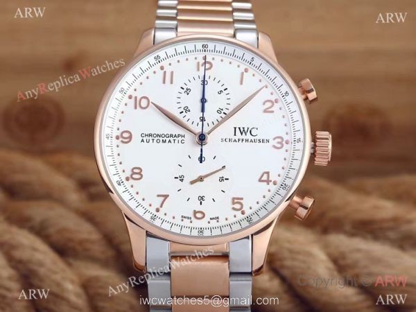 IWC Schaffhausen 2-Tone Rose Gold White Copy Watch Low Price IWC Schaffhausen 2-Tone Rose Gold White Copy Watch Low Price