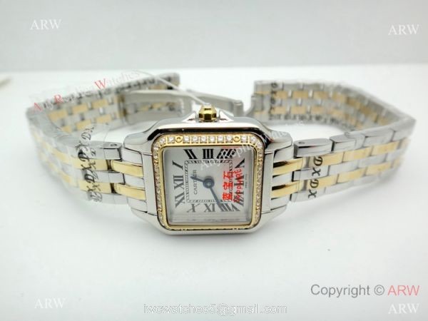Copy Cartier Panthere Two Tone Diamond Bezel Watch 22mm Ladies Copy Cartier Panthere Two Tone Diamond Bezel Watch 22mm Ladies