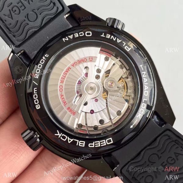 Swiss Replica Omega Seamaster Planet Ocean Deep Black GMT Ceramic Watch Swiss Replica Omega Seamaster Planet Ocean Deep Black GMT Ceramic Watch