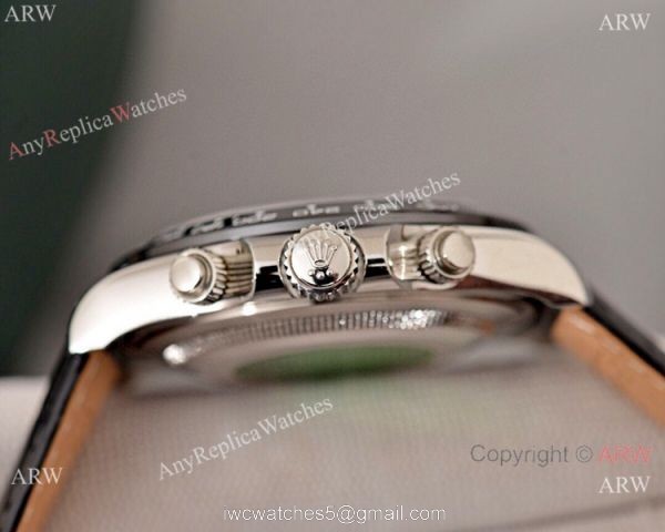 Best Quality Copy Rolex Daytona Watch White Dial Black Leather Strap Best Quality Copy Rolex Daytona Watch White Dial Black Leather Strap