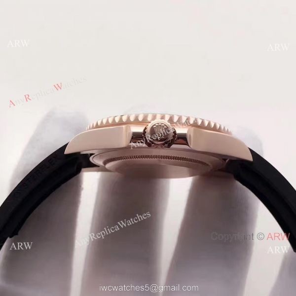 Swiss ETA2836 Rolex Submariner Rose Gold Rubber Strap Watch 40mm Swiss ETA2836 Rolex Submariner Rose Gold Rubber Strap Watch 40mm