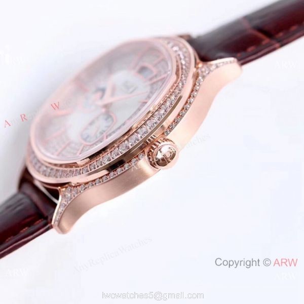 Swiss Copy Piaget Emperador Coussin Dual Time Zone Watch Rose Gold Diamond Swiss Copy Piaget Emperador Coussin Dual Time Zone Watch Rose Gold Diamond