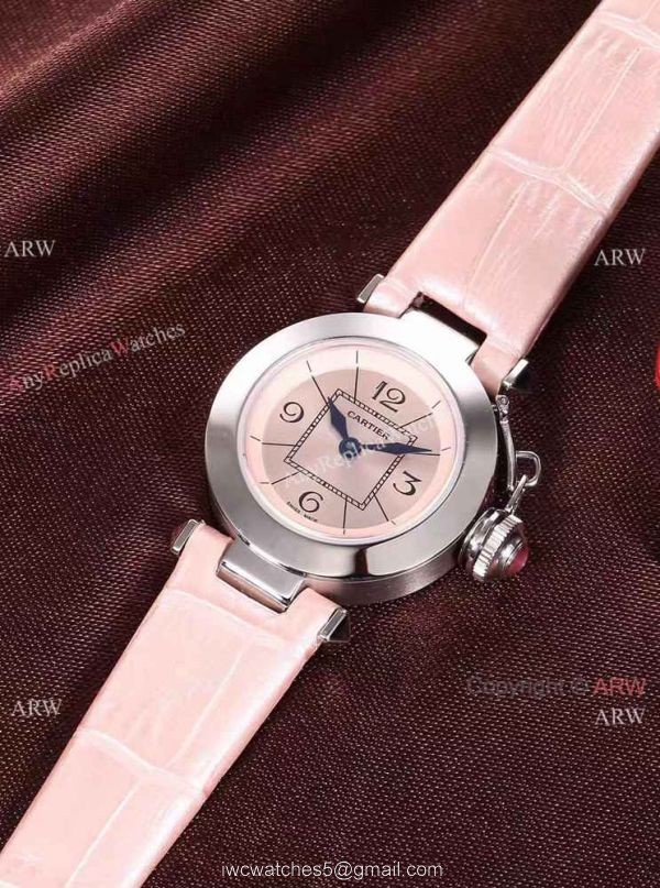 Best AAA Cartier Pasha Copy Watch SS Blue Dial Blue Leather 28mm Best AAA Cartier Pasha Copy Watch SS Blue Dial Blue Leather 28mm