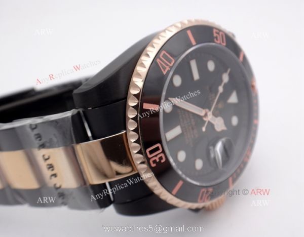 High Quality Solid Black Rolex Submariner Watch 2-Tone Rose Gold Black Ceramic Eezel High Quality Solid Black Rolex Submariner Watch 2-Tone Rose Gold Black Ceramic Eezel