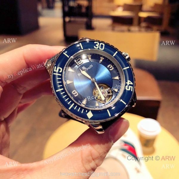 New Copy Blancpain Fifty Fathoms Tourbillon Watch SS Blue Dial SWISS QUALITY New Copy Blancpain Fifty Fathoms Tourbillon Watch SS Blue Dial SWISS QUALITY