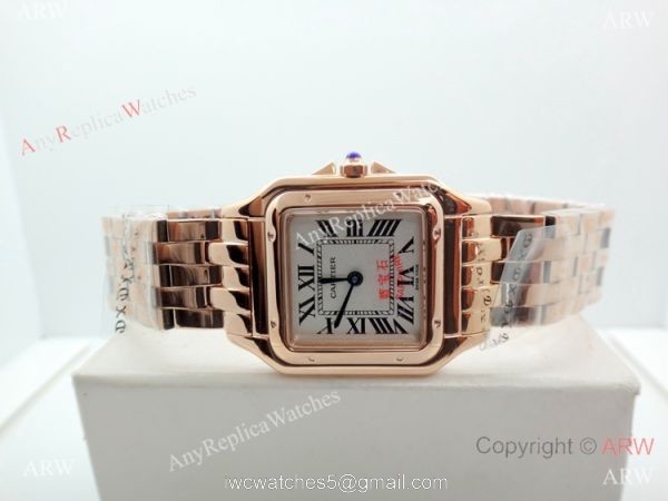 Panthere De Cartier Silver Dial Rose Gold watch 27mm Medium size Panthere De Cartier Silver Dial Rose Gold watch 27mm Medium size