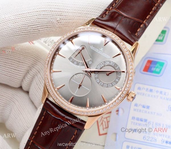 Clone Jaeger-LeCoultre Master Reserve de Marche Watch Rose Gold Diamond Gray Dial Clone Jaeger-LeCoultre Master Reserve de Marche Watch Rose Gold Diamond Gray Dial