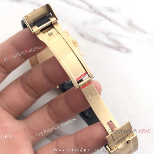 Copy Daytona Gold Case Black Rubber watch / AR Factory rolex watch Copy Daytona Gold Case Black Rubber watch / AR Factory rolex watch