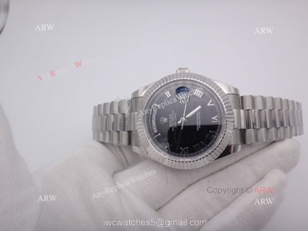 Buy AAA Quality Copy Rolex Day Date Black Roman Watch Men Size 36mm Buy AAA Quality Copy Rolex Day Date Black Roman Watch Men Size 36mm