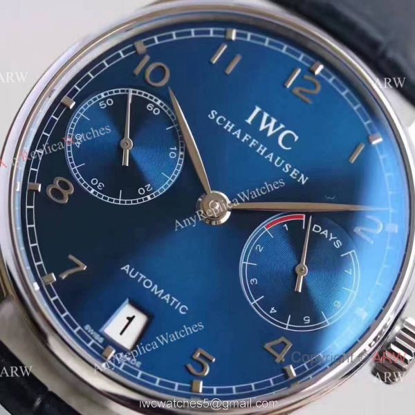 Replica IWC Portugieser 7 days power reserve Watch Blue Dial w/ folding Clasp Replica IWC Portugieser 7 days power reserve Watch Blue Dial w/ folding Clasp