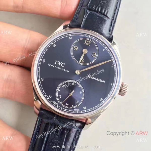 Swiss Grade Replica IWC Regulateur Watch Blue Dial 43mm Swiss Grade Replica IWC Regulateur Watch Blue Dial 43mm