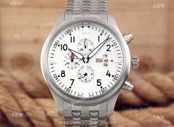 Replica Iwc Pilot Spitfire Chronograph Stainless Steel White Dial Watch For Sale Replica Iwc Pilot Spitfire Chronograph Stainless Steel White Dial Watch For Sale