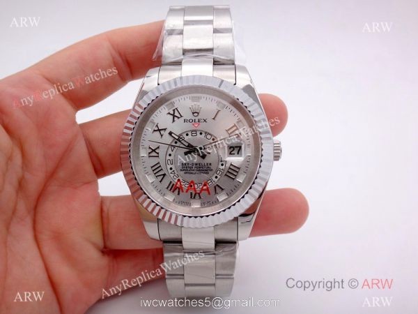 Stainless Steel Silver Dial Rolex Sky-Dweller 326939w Copy Watch w/ Working Time Zone Stainless Steel Silver Dial Rolex Sky-Dweller 326939w Copy Watch w/ Working Time Zone