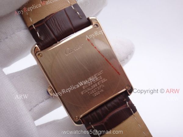 Cartier Tank Rose Gold Leather Strap Replica Watches For Sale Cartier Tank Rose Gold Leather Strap Replica Watches For Sale