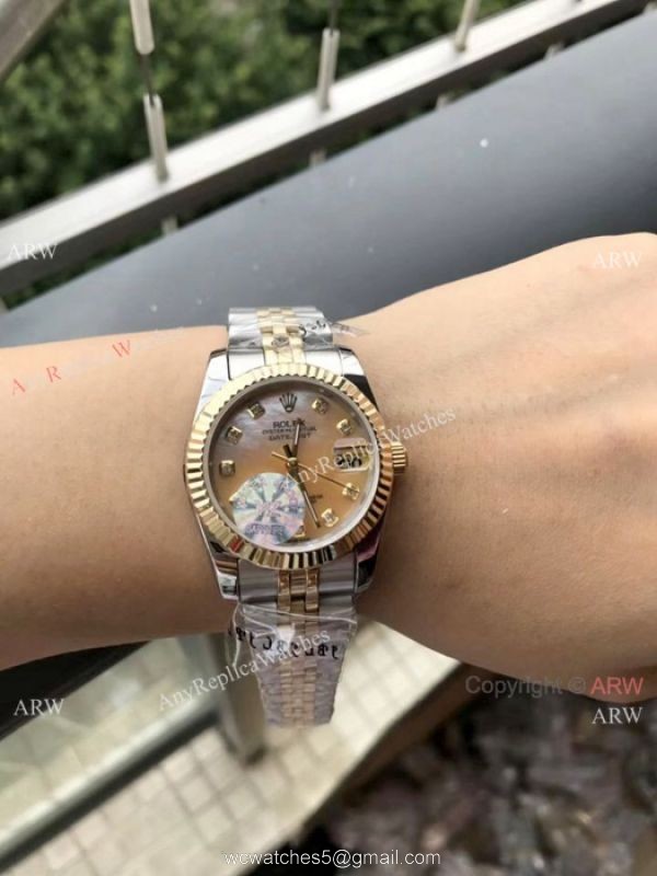 Rolex 16233 Fake Datejust 2-Tone Diamond markers Watch 31mm Rolex 16233 Fake Datejust 2-Tone Diamond markers Watch 31mm