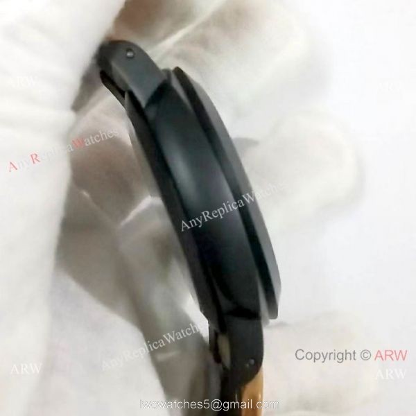 Best Quality Panerai Black Hollow Watch 47mm Brown Leather Strap Best Quality Panerai Black Hollow Watch 47mm Brown Leather Strap