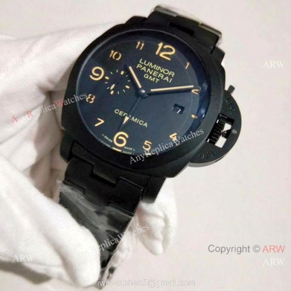Solid Black Luminor GMT Panerai Bracelet PAM 438 Solid Black Luminor GMT Panerai Bracelet PAM 438