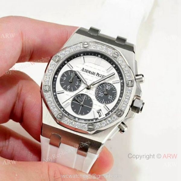 Women Audemars Piguet Royal Oak offshore Replica Watch Diamond Bezel White Dial Women Audemars Piguet Royal Oak offshore Replica Watch Diamond Bezel White Dial
