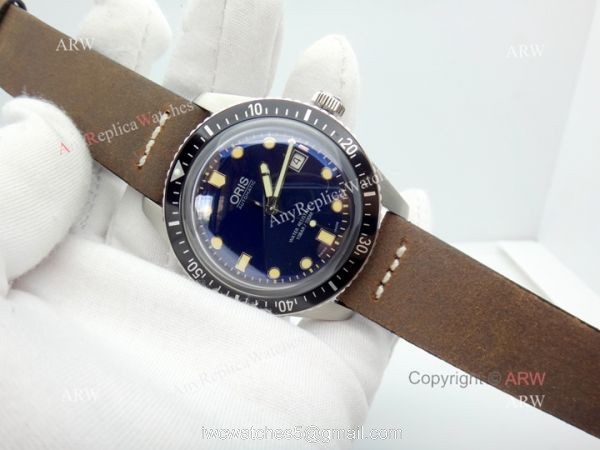 Swiss Grade Fake Oris 2836 Watch SS Dark Blue Dial Black Bezel Swiss Grade Fake Oris 2836 Watch SS Dark Blue Dial Black Bezel