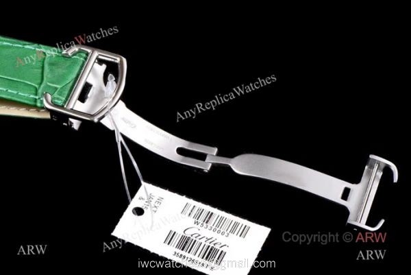 Swiss Grade Cartier Tank 1904MC Mens Watches SS Green Strap Swiss Grade Cartier Tank 1904MC Mens Watches SS Green Strap