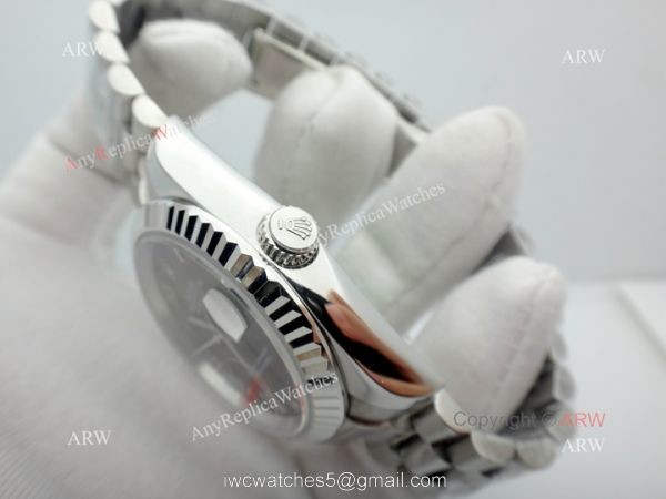 Copy Rolex Datejust Black Face Stainless Steel President Band Copy Rolex Datejust Black Face Stainless Steel President Band