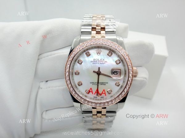 Copy Rolex Datejust Two Tone Rose Gold Jubilee Watch 34mm Copy Rolex Datejust Two Tone Rose Gold Jubilee Watch 34mm