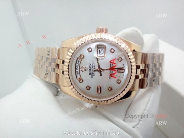 Replica Diamond Rolex Day-Date Rose Gold Jubilee Watch 34mm Replica Diamond Rolex Day-Date Rose Gold Jubilee Watch 34mm